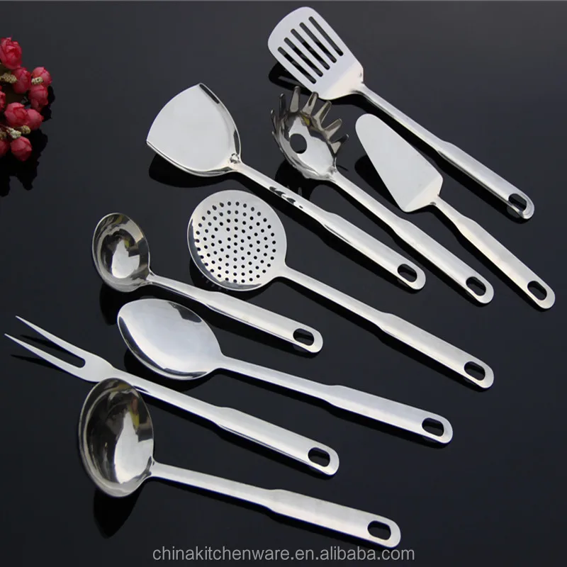

kitchen cooking Set Best Quality stainless steel 201 Cookware Utensil 9PCS with Soup Ladle Spoon Turner Skimmer
