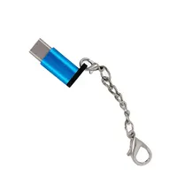 

Type C Male to Micro USB Female OTG Data and Charging Transfer Adapter with Hanging Chain Adapter