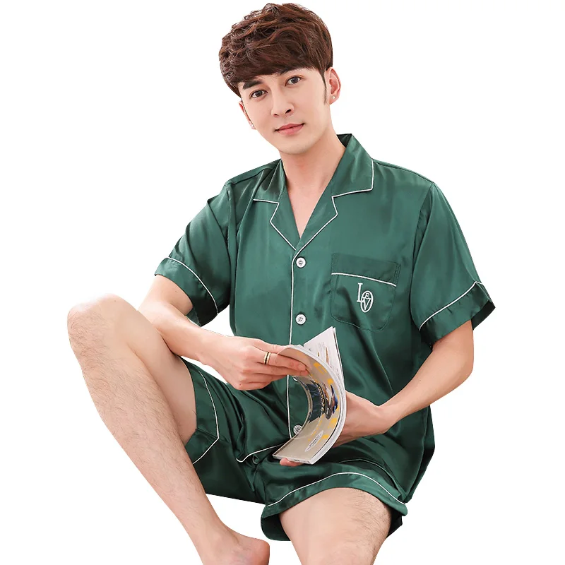 

Summer solid short and t-shirt men male short Men's pyjamas for sale