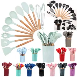 Bpa Free Non Stick Reusable Household 12 Pcs Silicone Cooking Kitchen Accessories Utensil Set