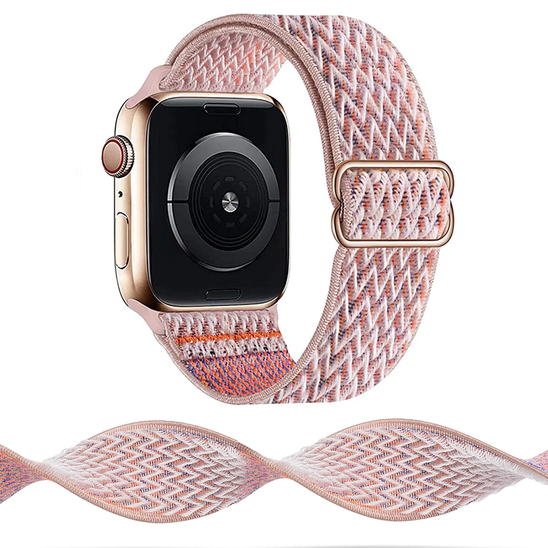 

Woven Nylon watch Band Adjuste Soft For Apple Watch Series 6 SE 5 4 3 2 1