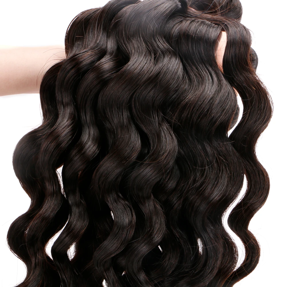 

Top quality human hair natural color deep wave brazilian human hair weave for black women