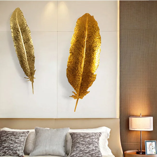 

Hotel Lobby Metal 3D Feather Wall Hanging Artware Decoration