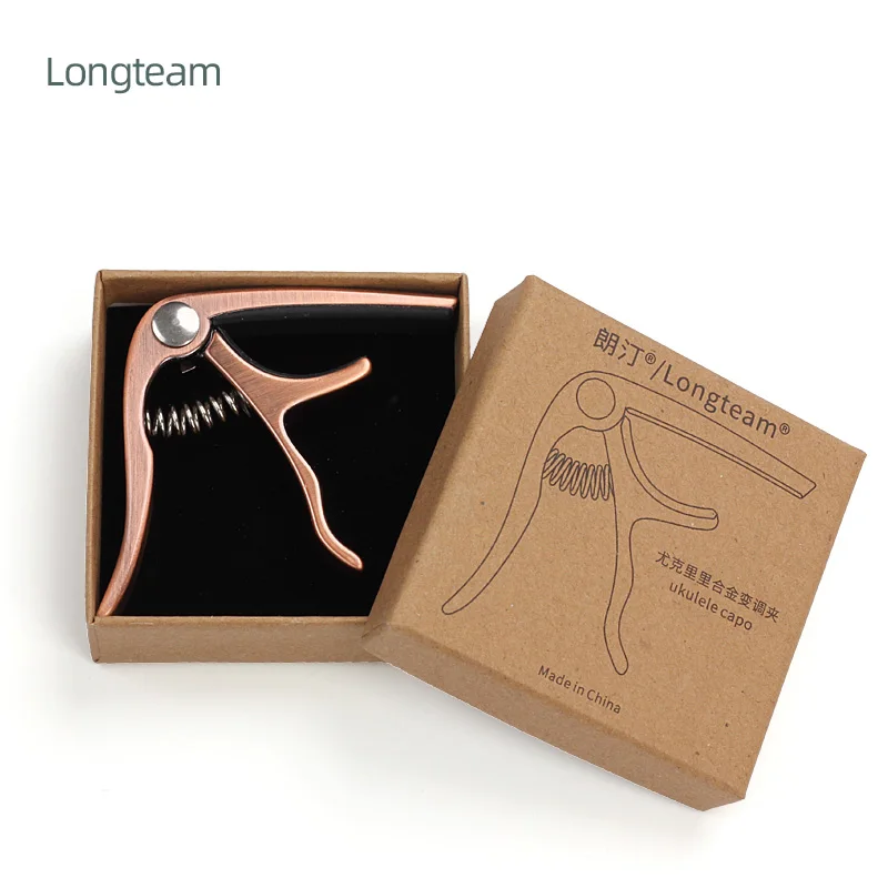 Zinc Alloy Ukulele Capo Mini Metal Ukulele Accessories with Gift Box