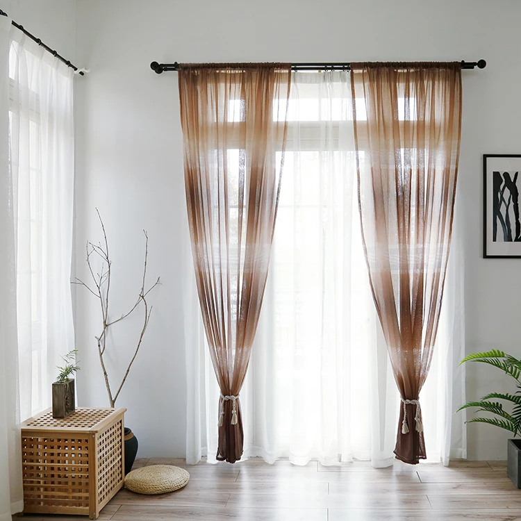 Combination Color Simple Decoration Gauze Sheer Curtain