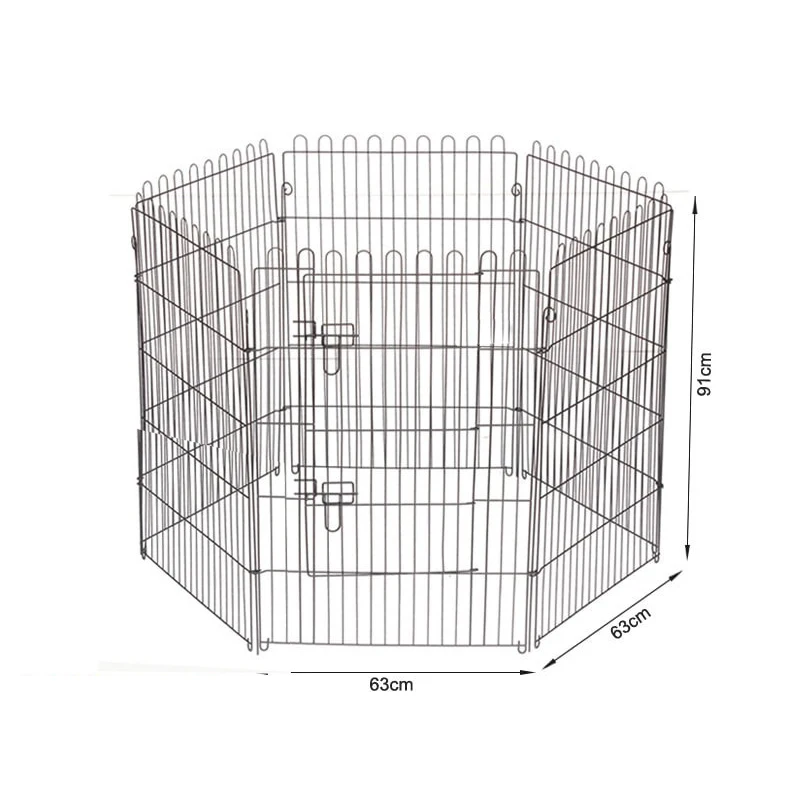 

High Quality Stainless Steel Lacquer Pet Wire Fence Easy to Assembled and Moved, Black, silver
