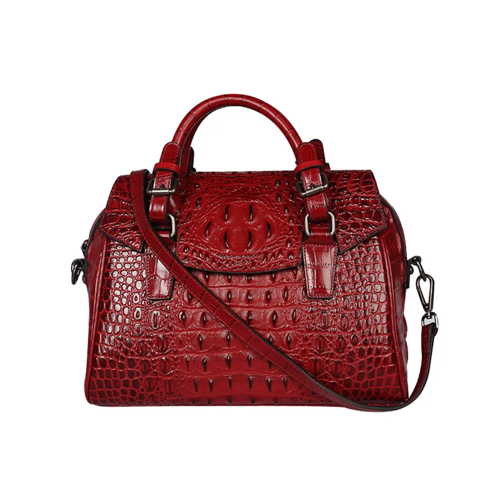 

2020 New Fashion Women's Bag Luxury Designer 100% Genuine Leather Crocodile Pattern Handbag Ladies Hand Bags, Purple,green,red/crocodile pattern handbag