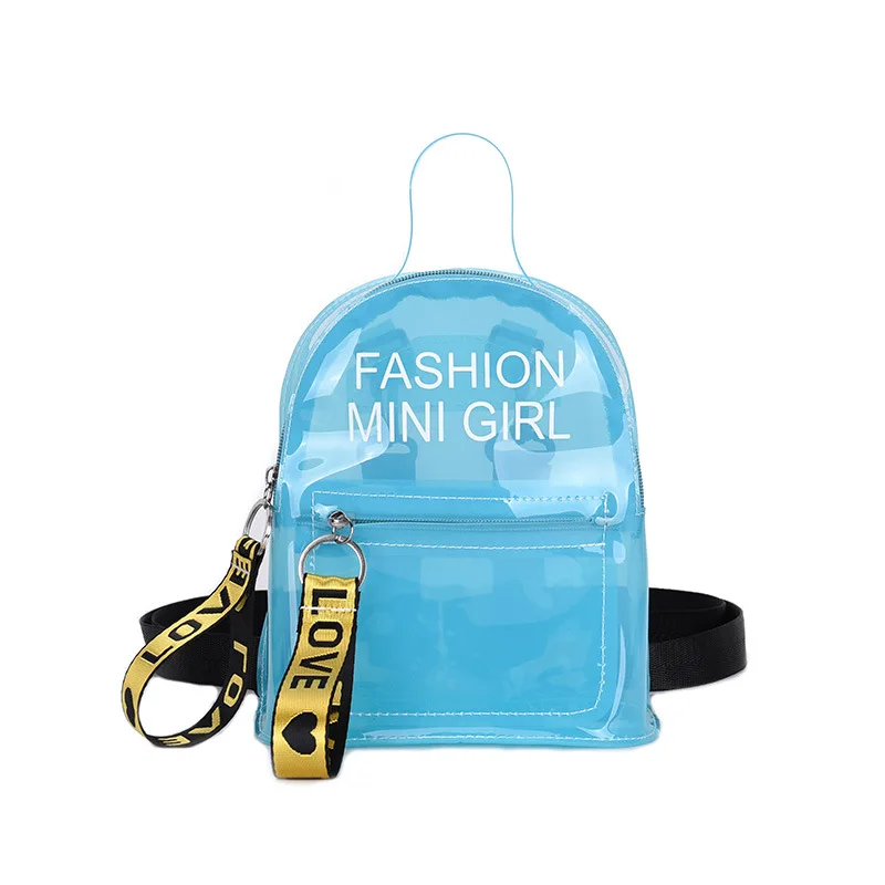 

Custom fashion kids printed purses handbags women shoulder bag children clear PVC pink mini backpack for girls, 7 colors