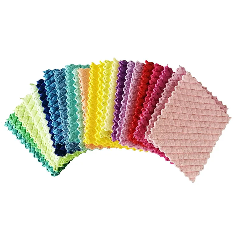 

Ultrasonic Microfiber Kitchen Dish Cleaning Sponge Cloth, Blue, green, plum red