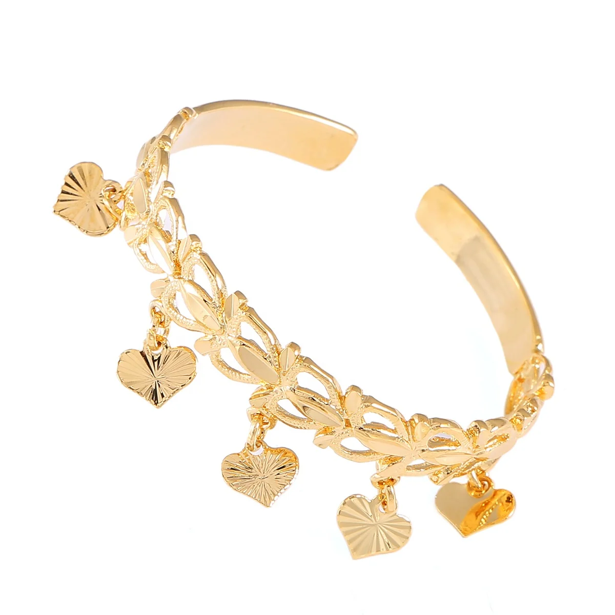 

Fashion Gold Color Children Kid Boy Girl Bangle Bracelet Heart Bangle Jewelry Gift