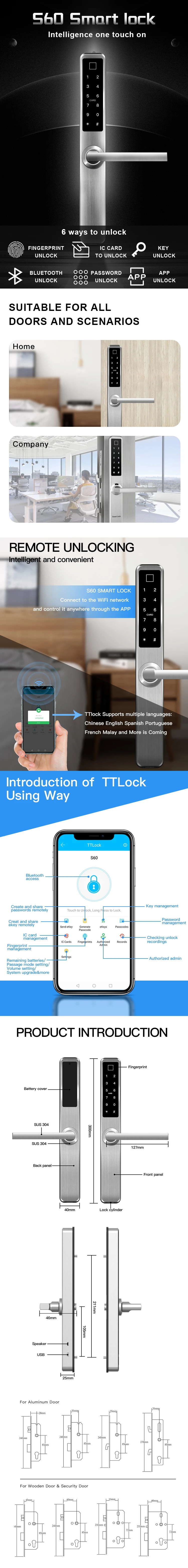 Safely Convenient Smart Fingerprint Handle Door Lock for Home with Emergency Key - ANKUX.COM