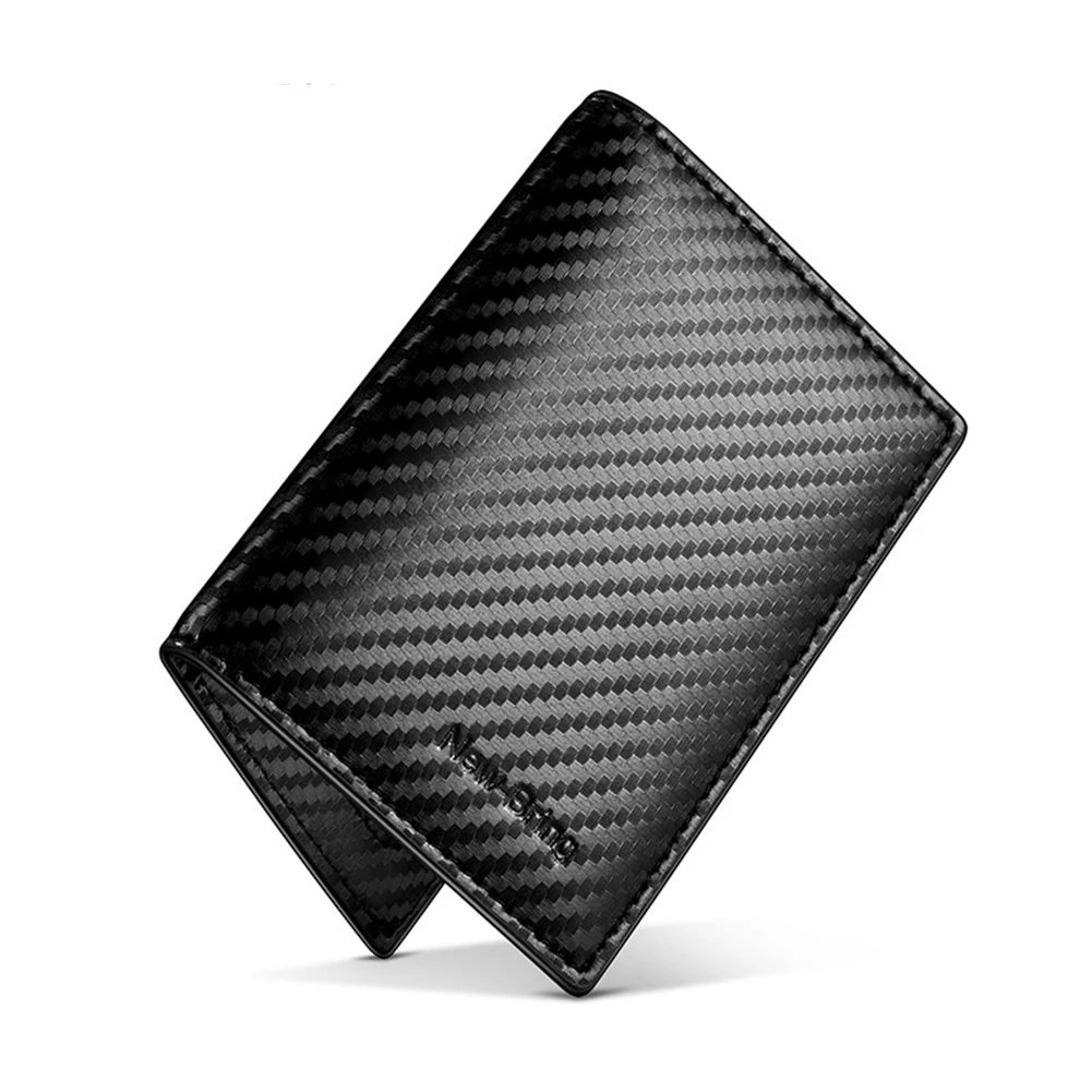 

Custom logo Carbon Fiber Look Leather men credit card holder RFID men leather card holder Driver License Purse