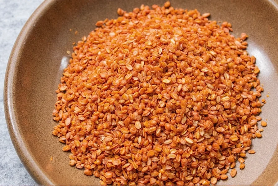 Thai chili flakes in a glass jar
