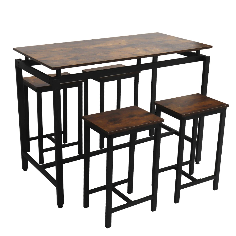 

Free Shipping USA Sale Price Rustic Dining Table with Chairs Set for Dining Room Furniture, Antique