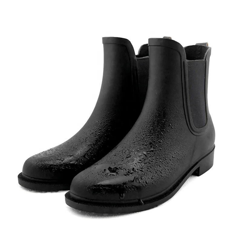 

Fashion adult women's rains boots Chelsea solid color short rain boots rubber boots