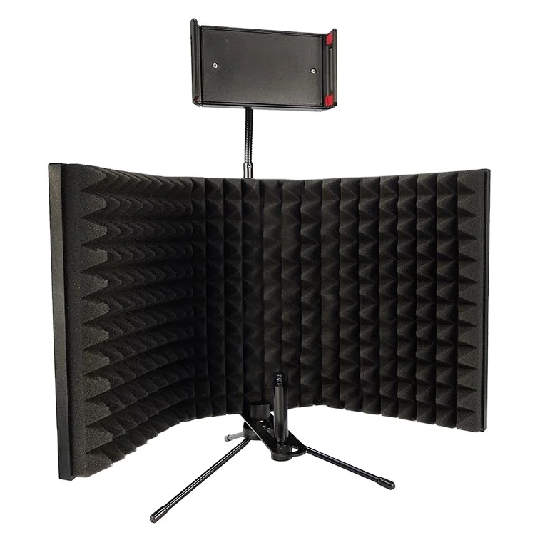 

Wholesale Microphone Soundproof Acoustic Foam Panel windshield isolation with clip for studio live broadcast Recording, Black