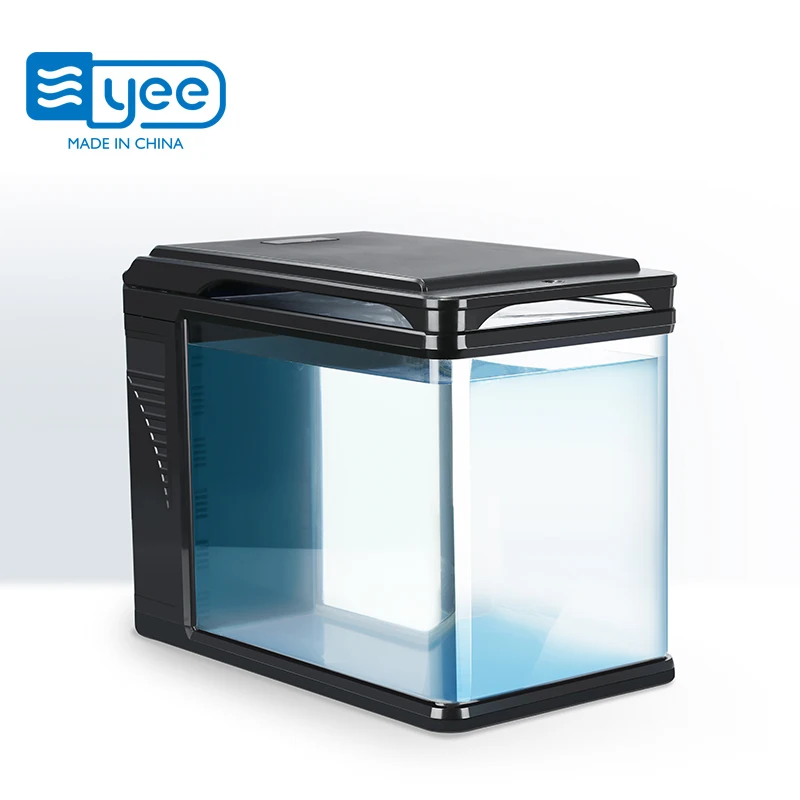 
YEE hot sell aquarium square fish tank ecological desktop glass fish tank with Ecological side filtration system 