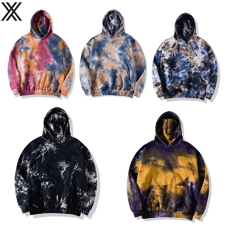 

Custom Logo custom mens tie dye cropped hoodie 100% Cotton Fleece tie-dye hoodie