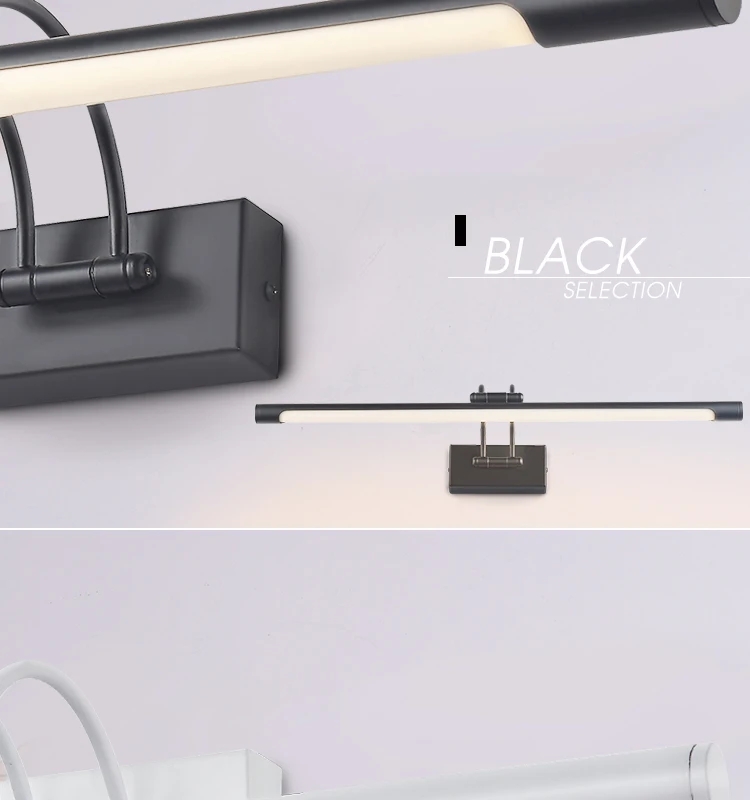 Black indoor lamp modern gallery picture light led fixtures for bedroom wall led picture light