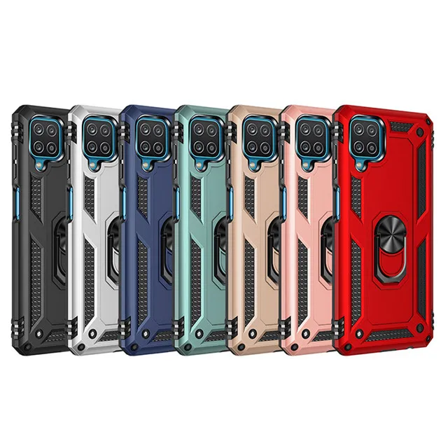

New Phone case For Samsung A22 A12 M12 F62 M62 360 ring holder military anti-drop magnetic car mount kickstand phone cover