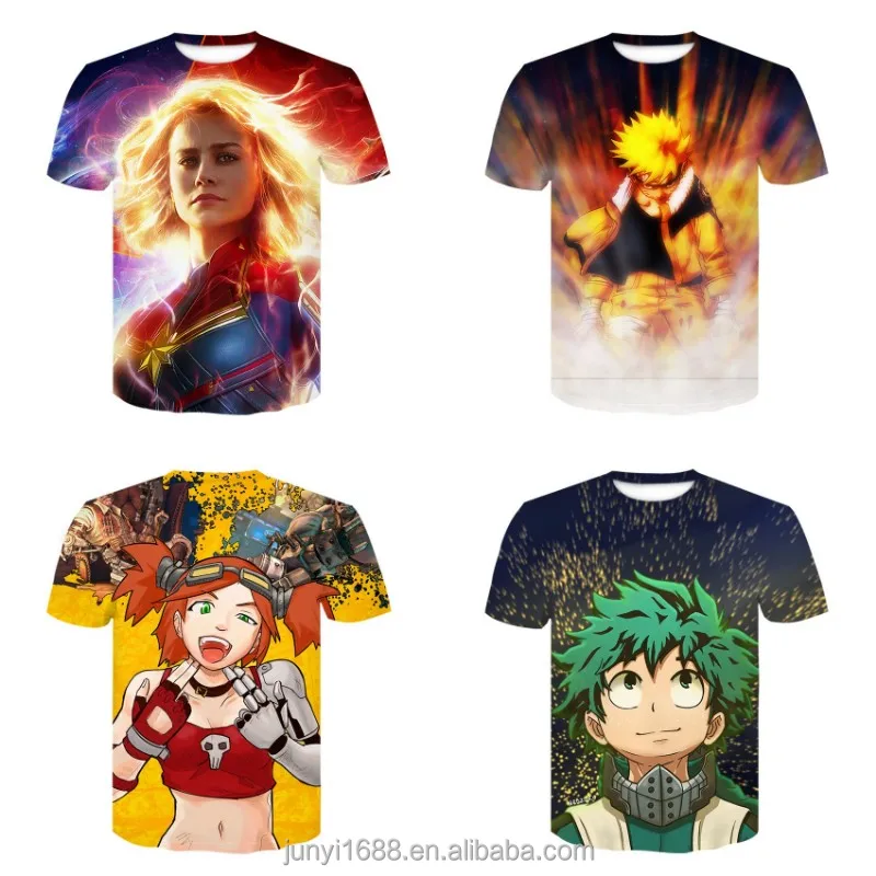 

2022 Men's loose multi-color short sleeve wholesale 3D digital printing slim jumper