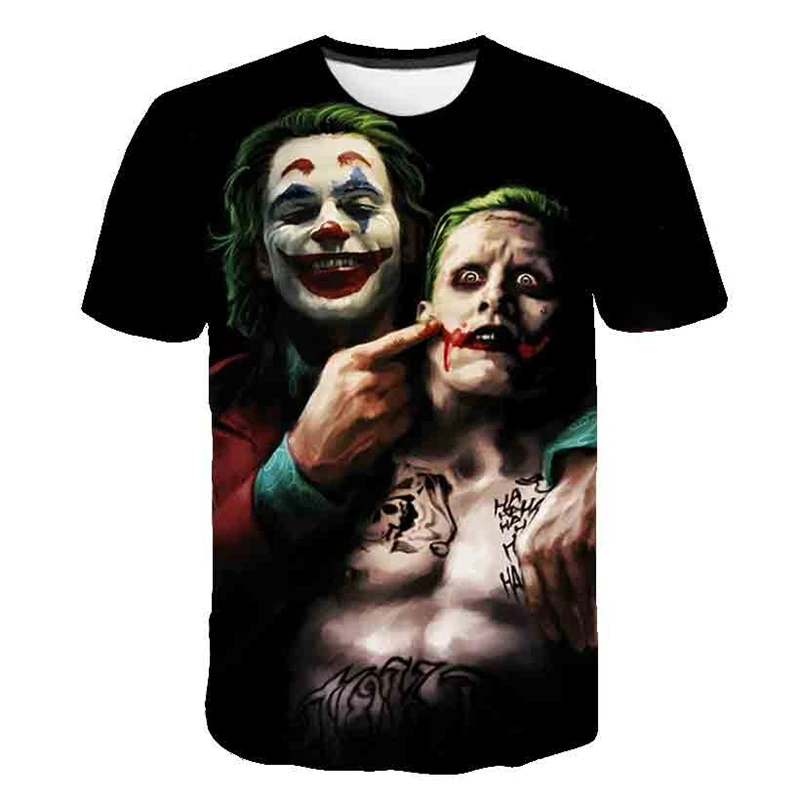 

Fabric For T-shirts 3D Printed T Shirt Men Joker Face Casual O-neck Male Tshirt Clown Short Sleeve Funny T Shirts