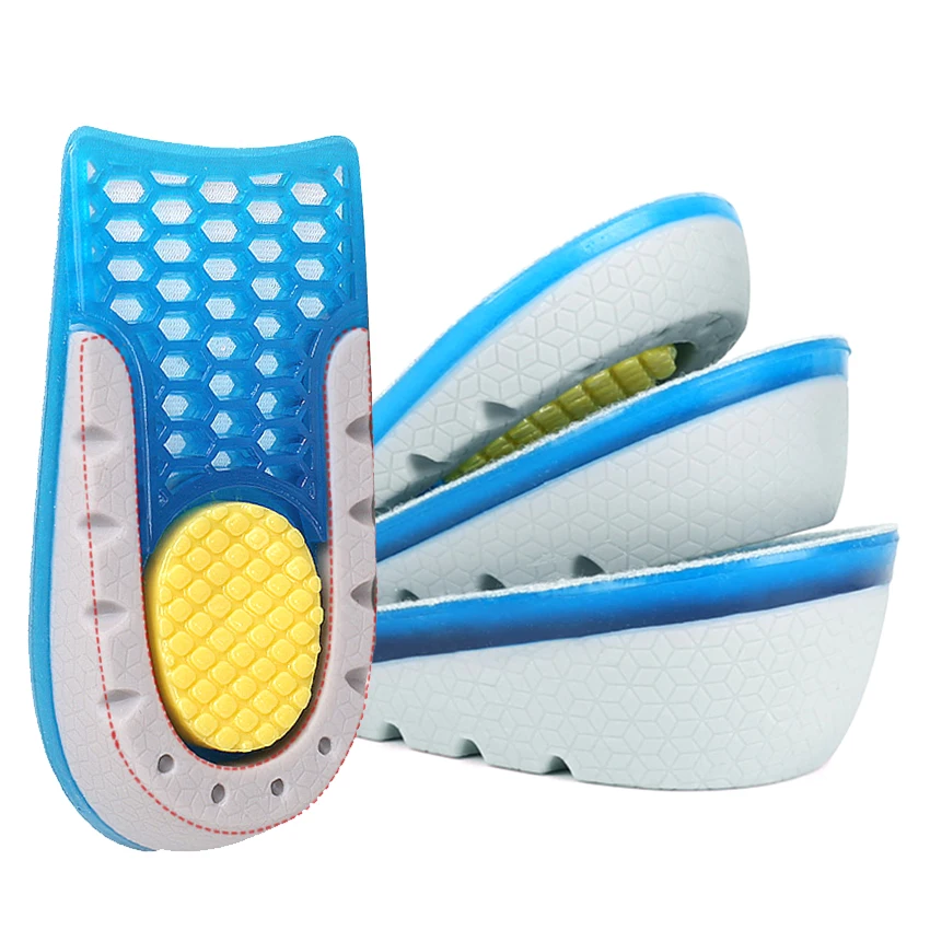 

Silicone TPE Heightening Insoles For Women Men Silicone Gel Height Increase Pads Half Growing Heel Templates Elevater Shoes Sole, Blue/custom colors