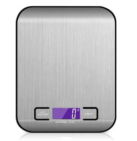 

Smart Bascula Cocina multifunctional food scale 5kg stainless steel digital weighing kitchen scale, Sliver