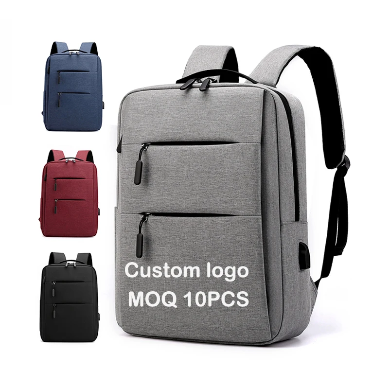 

High Quality Promotion Mens Travel Safe Durable Business Laptop School Backbgs Gift Backpack With USB Charging Port, Grey,blue,black,red or customized