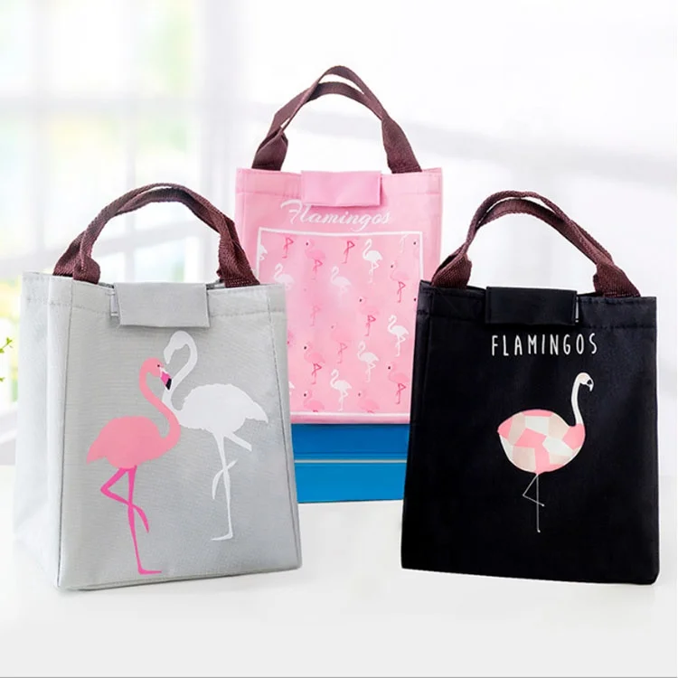 

New Flamingo Tote Thermal Bag Black Waterproof Oxford Beach Lunch Bag Food Picnic Thermostat Women kid/children Men Cooler Bag, Black/pink/blue/grey