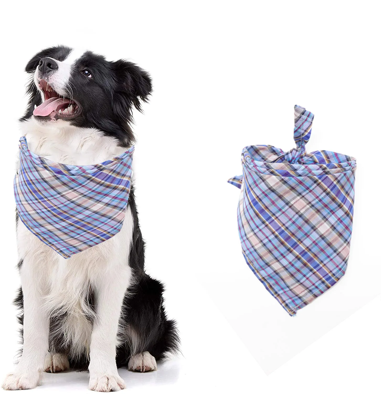 

Pet Wholesale Washable Triangle Custom Printed Luxury Plain Plaid Dog Bandanas Dog Bandana, Same as web