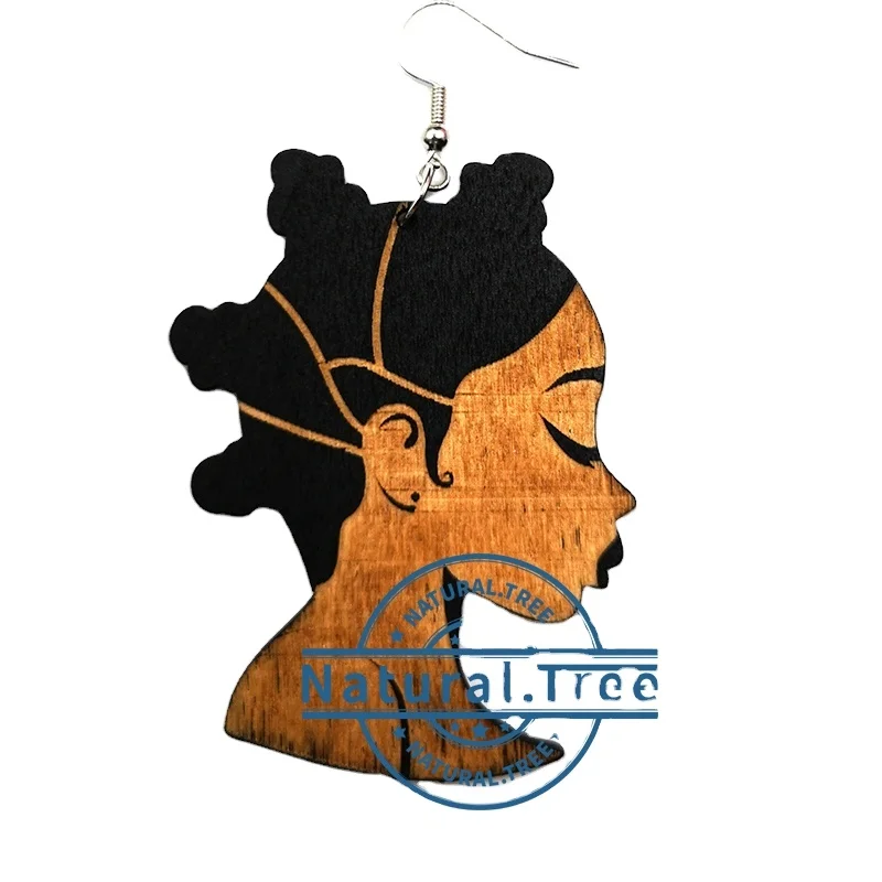 

2021 Wooden Wholesale African American Girl Earrings