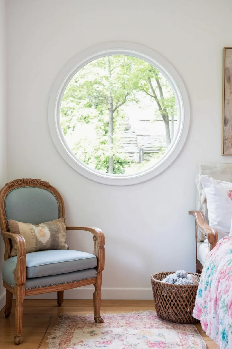 Round window with unicorn vinyl decal