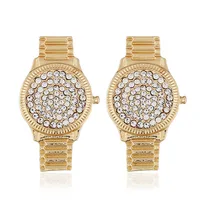 

Gold Rhinestone Wrist Watch Shaped Earrings Fun Fashion 2 Inch Modern Crystal Wristwatch Stud Earrings