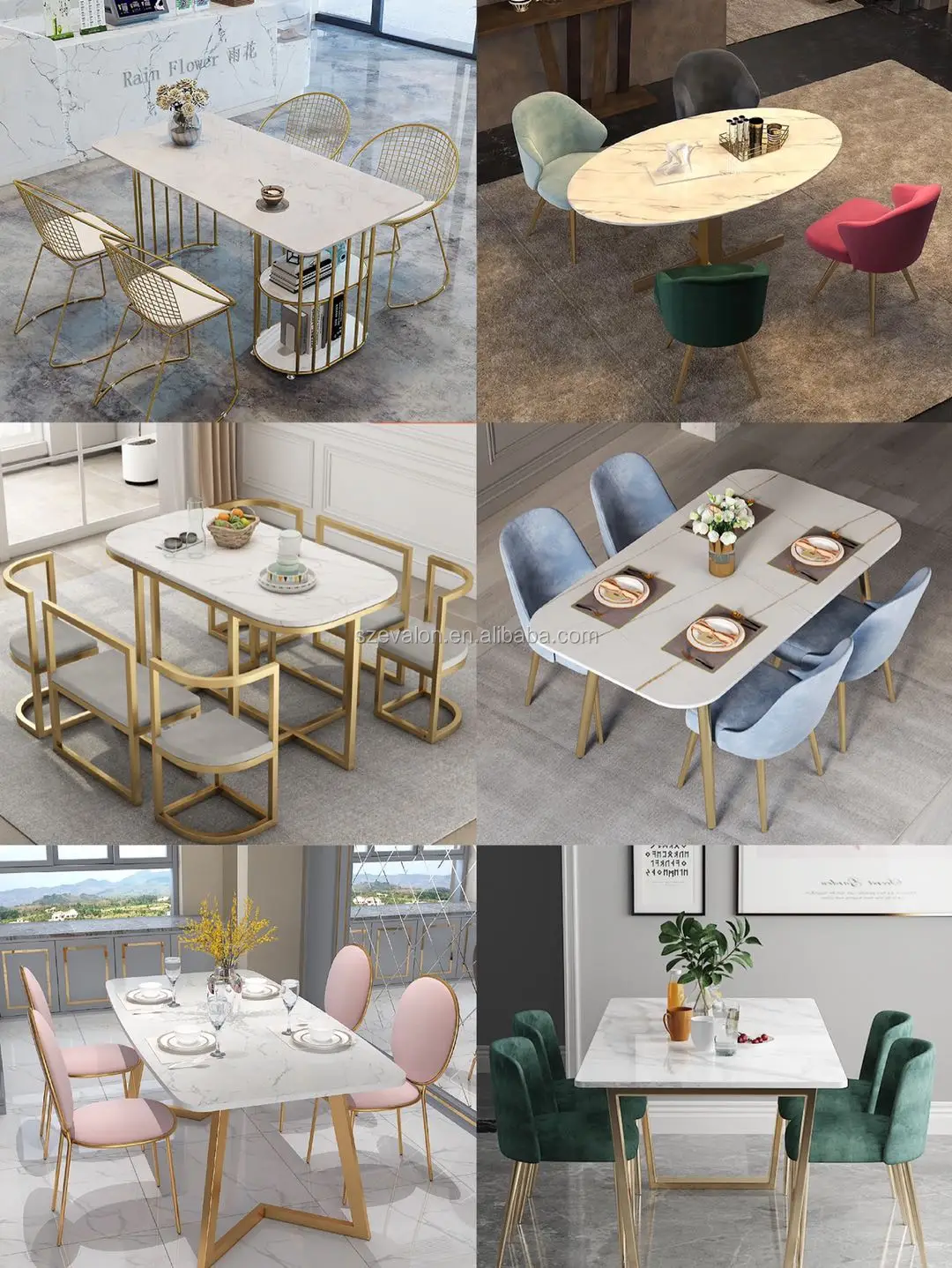 Space Saving Marble Restaurant Dining Tables Sets With 6 Chair Buy Space Saving Dining Table And Chairs