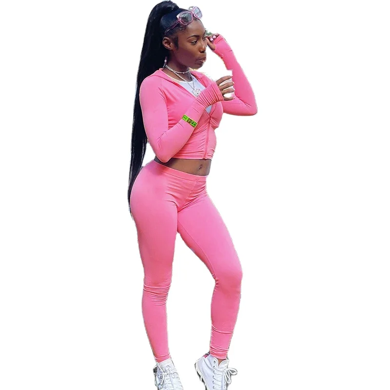 

Fall women 2021 new arrivals top with leggings women sets hooded two piece pants set