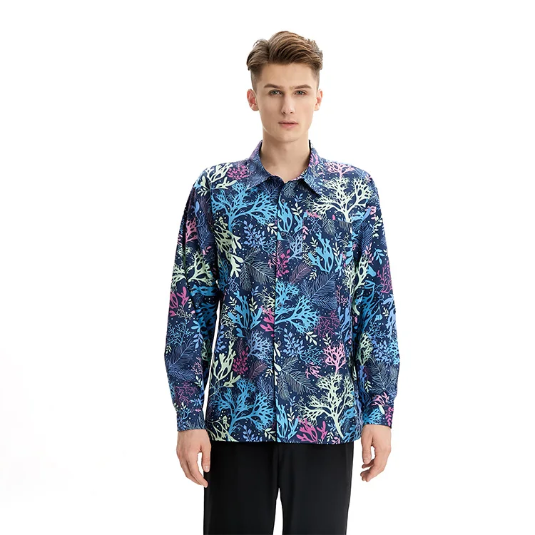 

High Quality Fashion Digital Printing Men Spring Casual Hawaiian Shirts