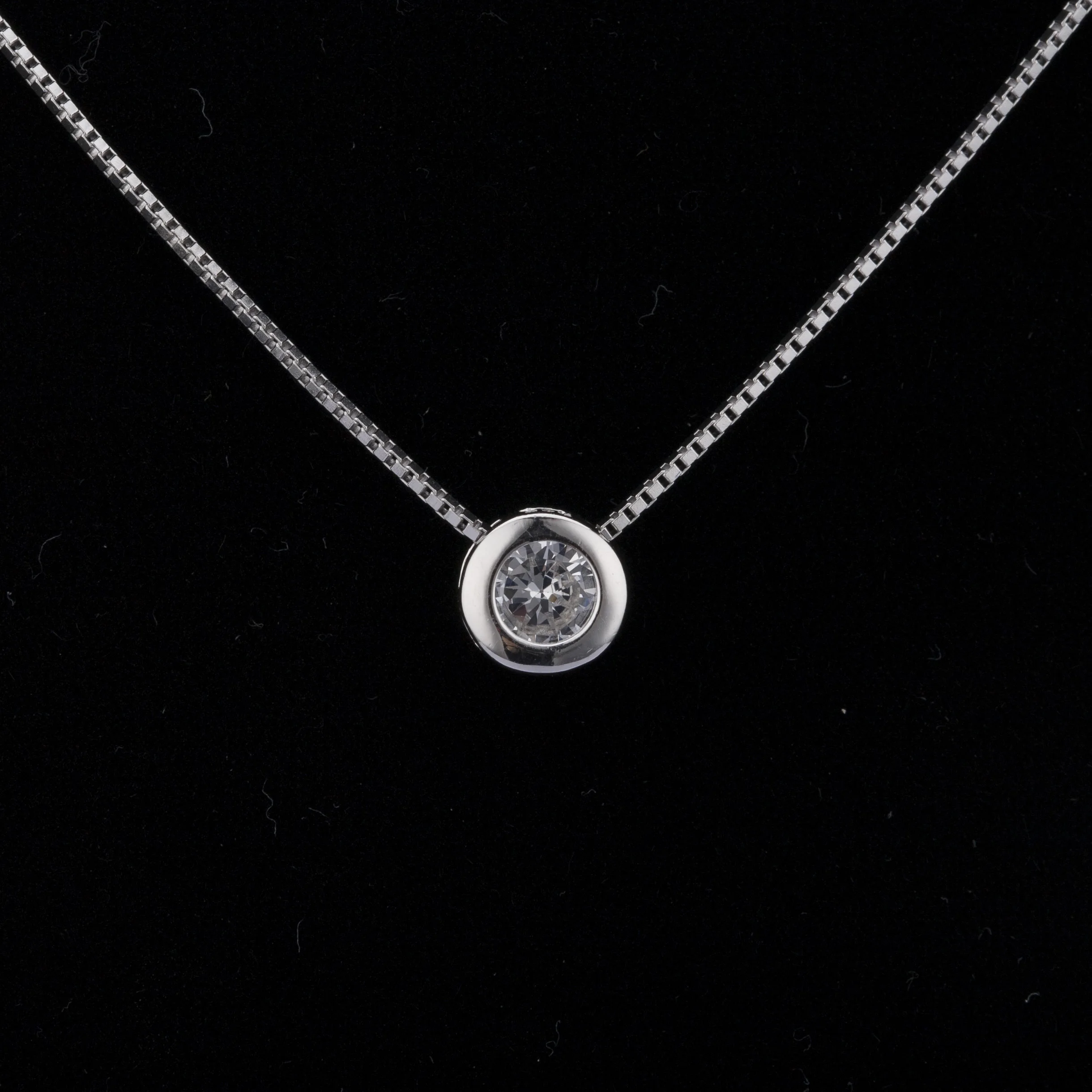 

Silver Necklace 925 Sterling Cubic Zirconia Rhinestone Necklace