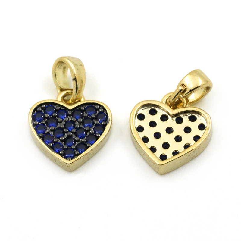 

Colorful Cubic zirconia micro-pave lovely Heart shape Gold-plated coppe Necklace pendant DIY Jewelry accessories