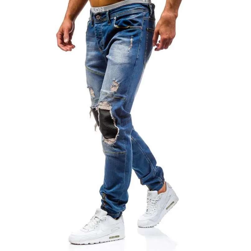 

Ripped Jeans Men'S Cotton European Size Ripped Jeans Men'S Long Pants GAO