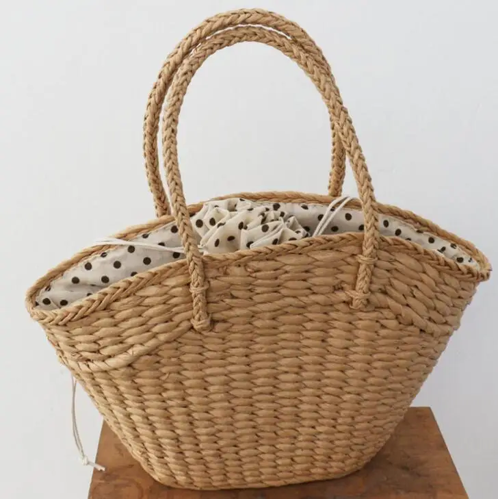 

Straw Bags for Women Summer Hand-Woven Rattan Bag Handmade Woven Purse Wicker Beach Bag Bohemia Bali Handbag, 1 colors