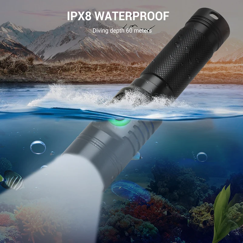 Professional Ipx8 Led Diving Flashlight 1000 Lumens Scuba Diving Torch