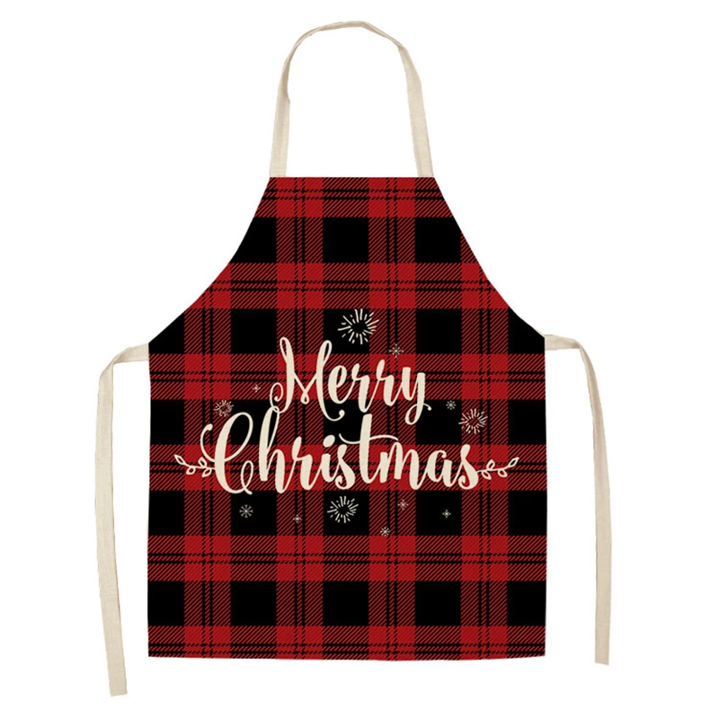 

Kitchen Apron Christmas Wish Tree Printed Sleeveless Cotton Linen Aprons Men Women Home Cleaning Tools, As shown