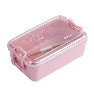 

Eco Friendly 800ml Recyclable Boxes Bento Wheat Proof Japanese Kids Bento Box