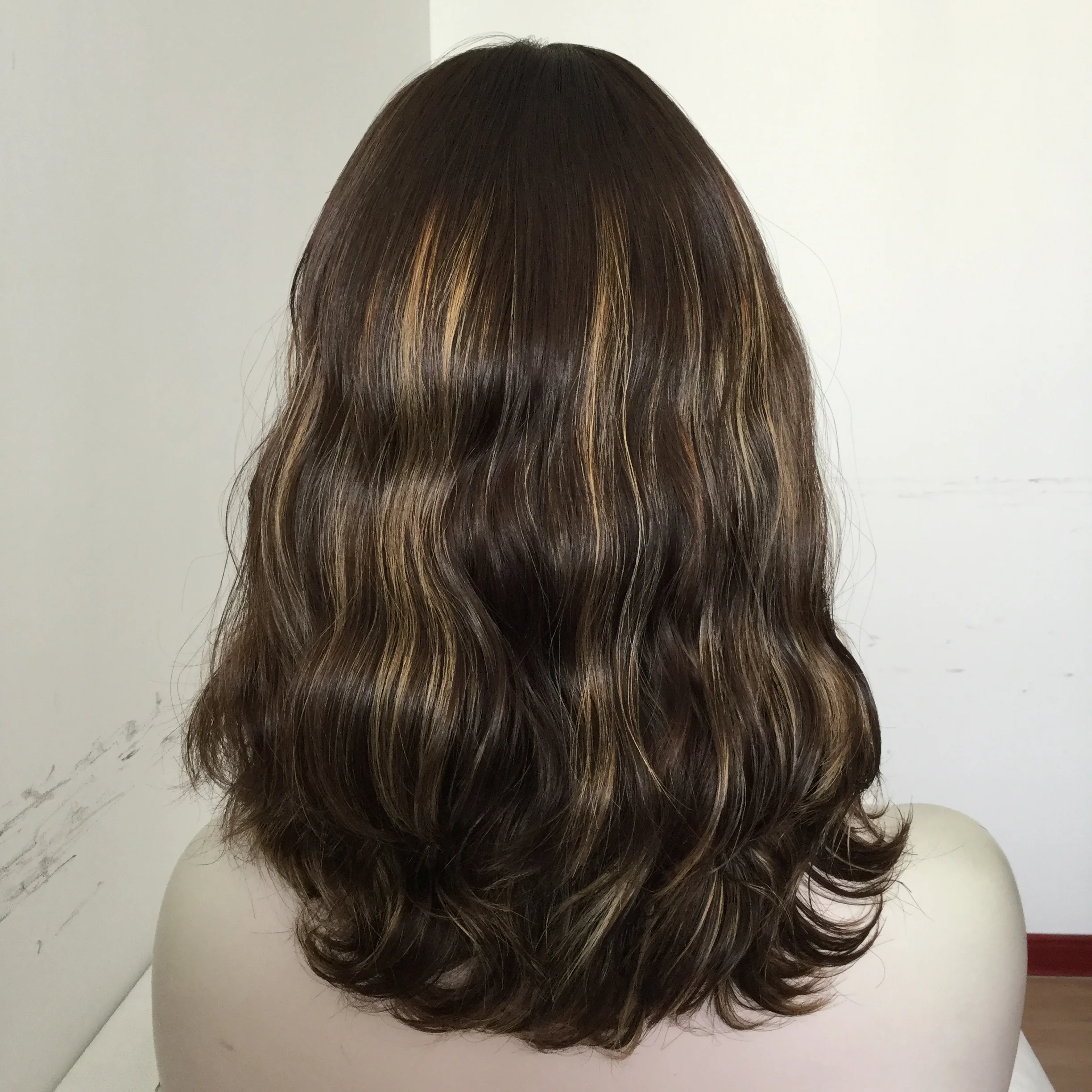 

2019 The most popular skin top highlight human natural hair short cur jewish wig