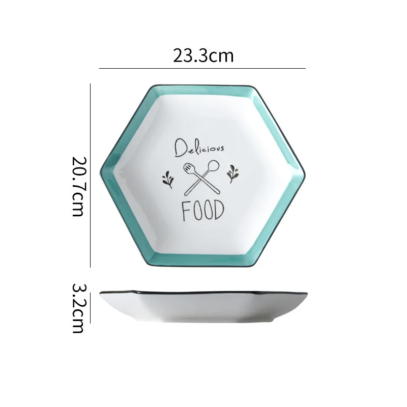 

Factory Sale Various Cartoon Hexagonal Plate Porcelain Wholesale Customized Dishes