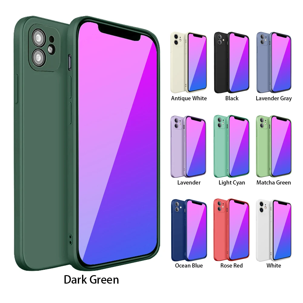 

LOW Price Square Matte Full Camera Protection Frosted Thin Soft TPU Silicone Cell Phone Case Cover For iPhone 12 11 Pro Max