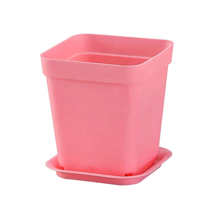 

Garden Small White PP Plastic Square Flower Pot