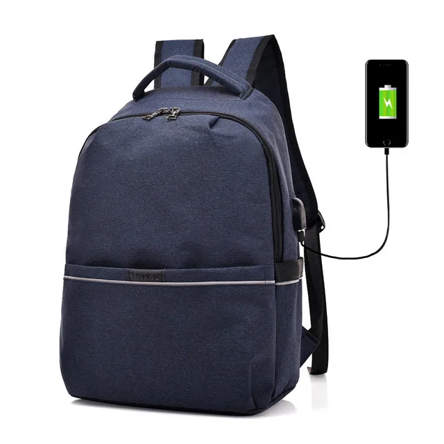 

High Quality Hot Sale Canvas Men Young Teenage Boys University School USB Charging Backpack, Black,dark grey, light gray,blue