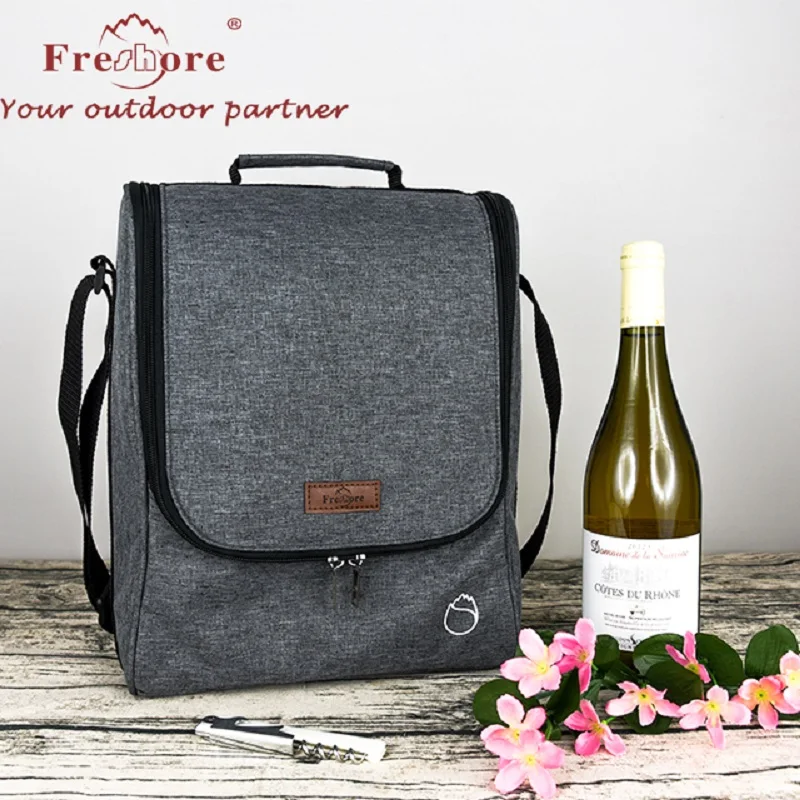 

Insulated Wine Carrying Case Cooler Tote Bag with Divider and Strong Handle, Great for Picnic, Beach Days,Party, Customized color